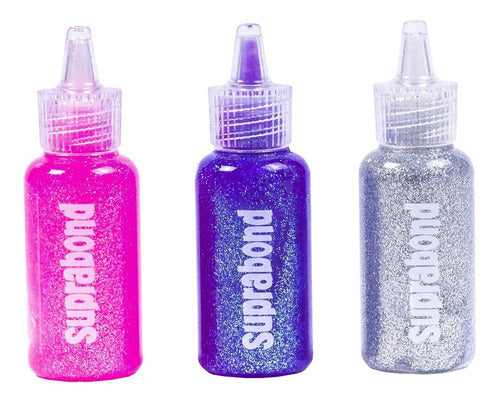 Set Adhesivo Suprabond Glitter Glue 3 Colores 1