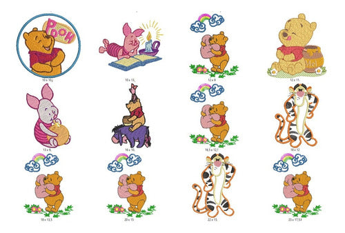 24 Matrices P/maquina De Bordar Winnie The Pooh + Regalo 1