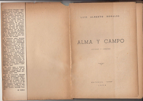 1964 Cerro Largo Luis Alberto Morales Alma Y Campo Dedicado 1