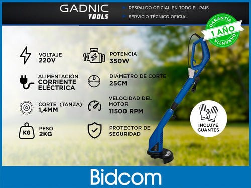 Gadnic Bordeadora 220v 350w + Guantes De Protección 1