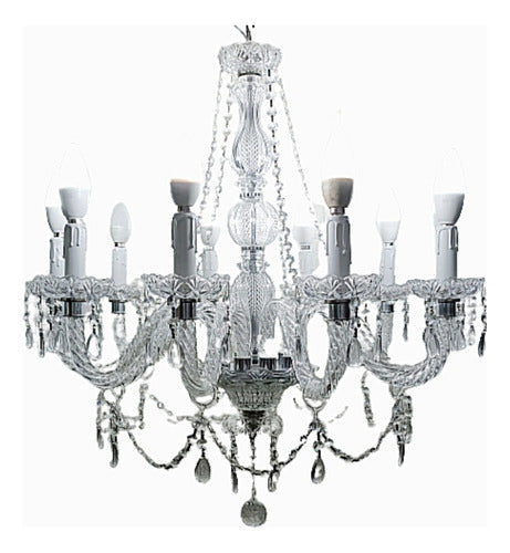 Hanging Glass Chandelier with 8 Lights, Adorned with Prisms!!! 0