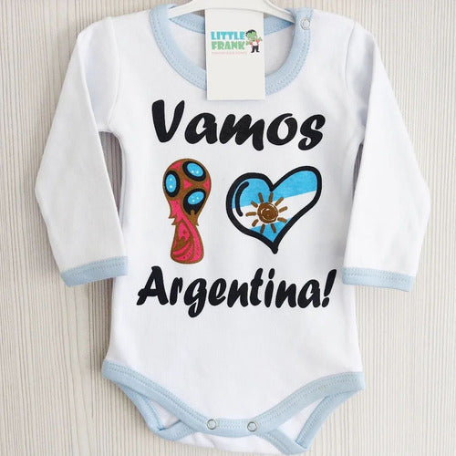 LittleFRANK Vamos Argentina World Cup Baby Onesie Long Sleeve 1