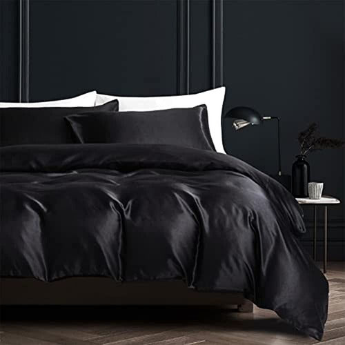 Hotniu Satin Silk Duvet Cover Set with Pillowcase 1