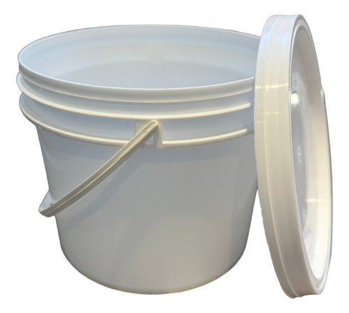 Generic 3-Liter White Bucket with Airtight Lid - Pack of 10 Units 1