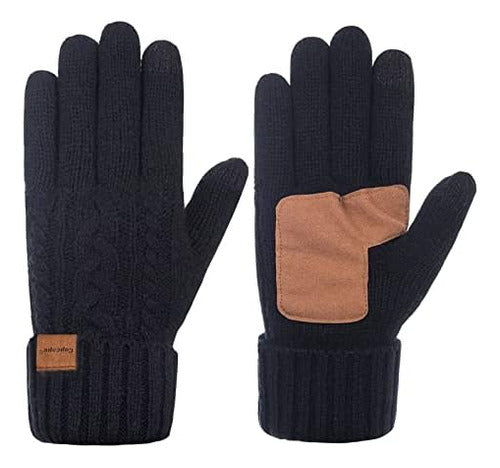 Winter Gloves for Women in Cold Weather, Warm Merino Wool Cable Knit Gloves 0