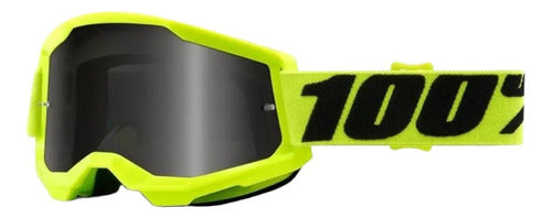 100% Strata 2 Sand Goggle Yellow Smoke Lens 0