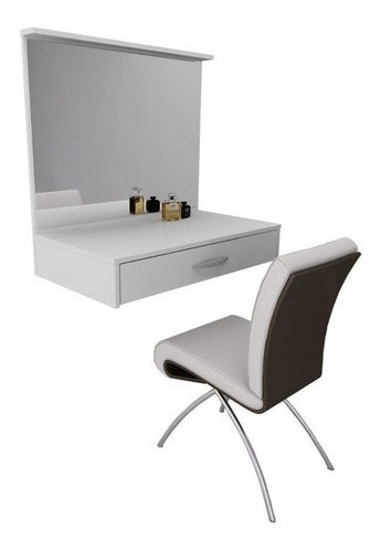 Corsa Floating Makeup Vanity Table with Mirror and Drawer 2