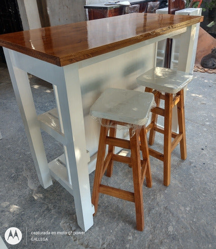 Hand-Painted Carob Wood Cheese Bar Table Sideboard Oak Cedar Wengue 2