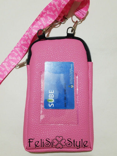 Funda Porta Celular Minibag Rosa Correa Estamp Felis Style 1