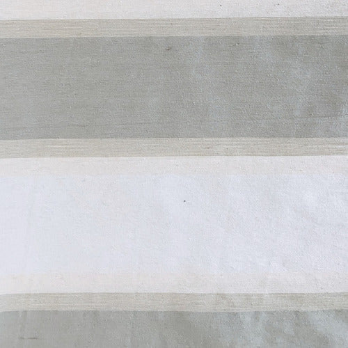 Rectangular Tablecloth 2.50 x 1.45m 100% Cotton Gray Stripes 5