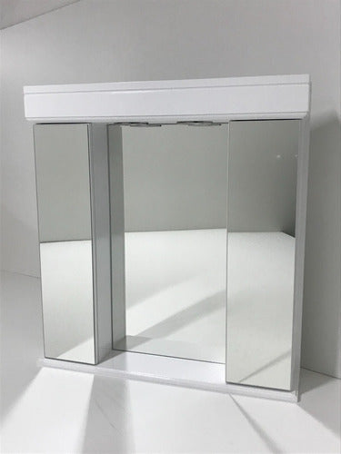 Benevento Bathroom Vanity Mirror 65x70 Triptych with Mirrored Doors 1