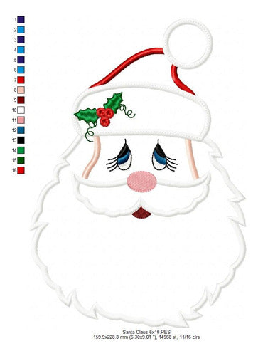 Christmas Santa Claus Face Embroidery Machine Design 1840 4