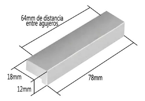 Pack of 10 Aluminum Drawer Handle Bar Pull L 64mm Furniture Cabinet 1