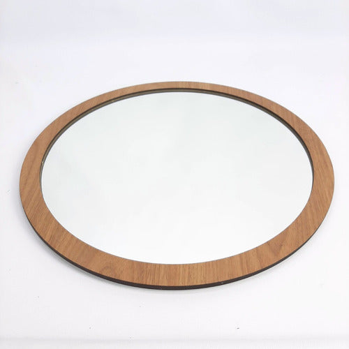 República Diseño Decorative Round Mirror with Wooden Frame 70cm Nordic 6