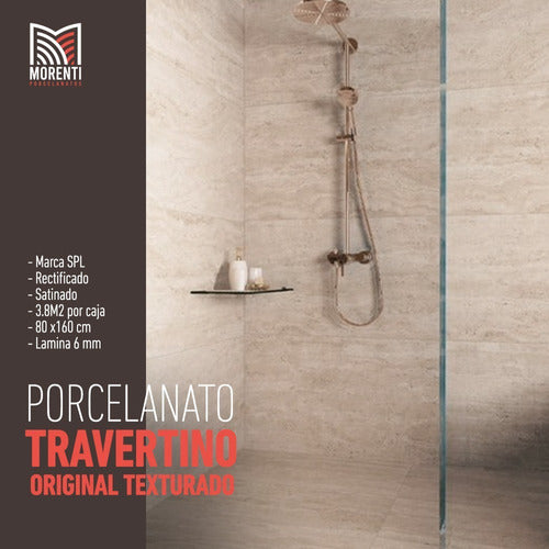 SPL Porcelanato Travertino Original Textured 80x160 1st Quality 2