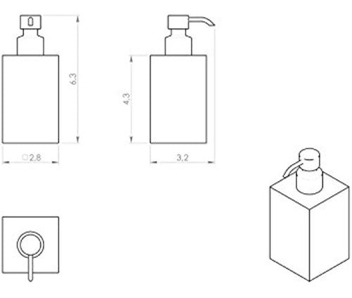 Gedy RA81-14 Dispenser De Jabón Rainbow, 0.9 L X 2.76 W 1