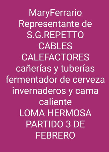 S.G.REPETTO Cable Calefactor Para Miel En Tambor/Cañerias Ext 2m+Termost 4