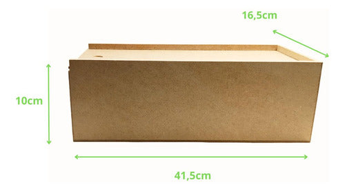 Embalagem Madeira Mdf Tampa Deslizante 41,5cm X 16,5cm 3