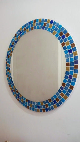 VENECIA Circular Mirror with Mosaics - 60cm Diameter 1