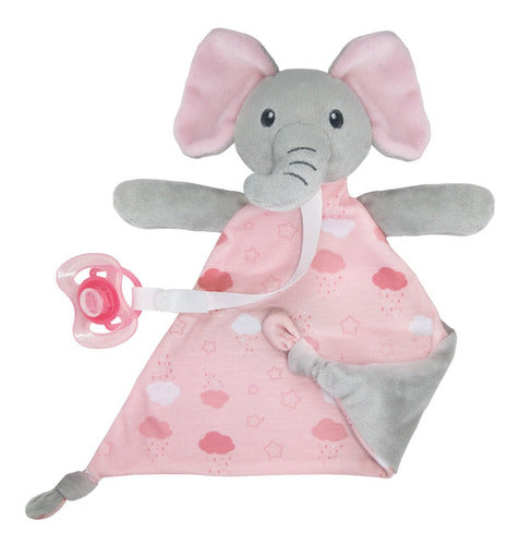 Naninha Com Prendedor De Chupeta Elefante Rosa Buba 14559 0