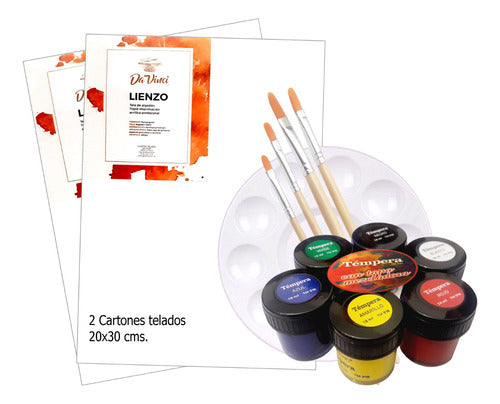 Sabonis Kids Art Kit: Temperas, Brushes, and Canvases 0