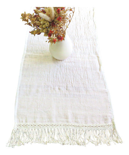 Juli Design Home Caminos De Mesa 1,50x0,40 Decorativos Boho Calidad Flecos 0