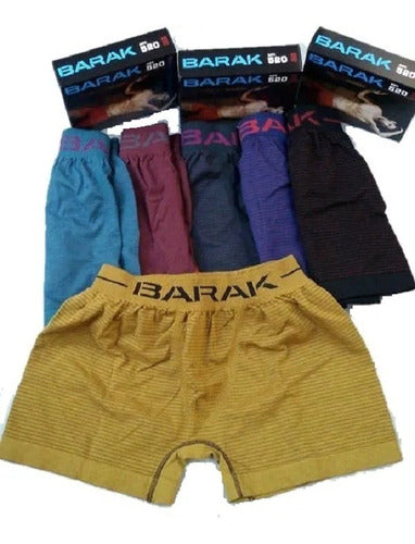 Barak Pack of 4 Men's Seamless Striped Boxer Shorts - Cotton 0