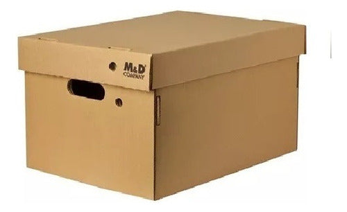 Aries Reinforced Cardboard Box with Lid 42x33x25 - Pack of 5 0