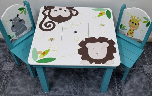 Personalized Wooden Children's Table and Chairs with Character Designs 23