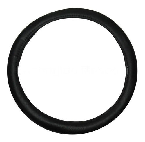 Universal Eco Leather Steering Wheel Cover 38cm Black Elegant 0