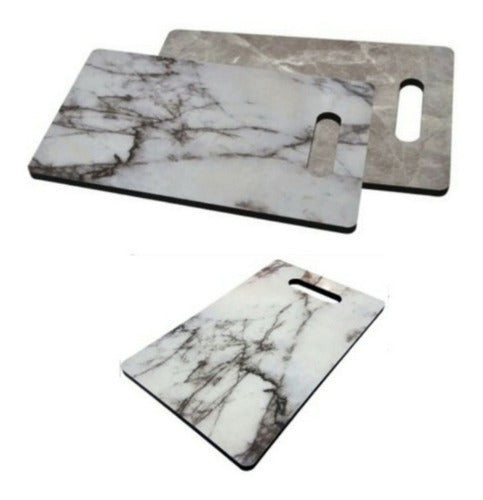 Marble-Look Plastic Coated Serving Chopping Board 43x30 0