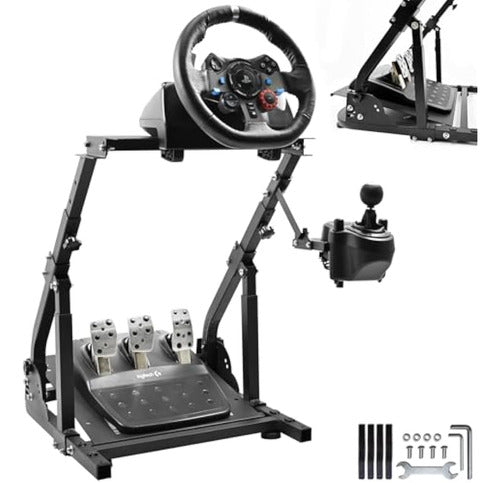 Anman High Stability Racing Wheel Stand With Two-Arm Strengthen Rod 0