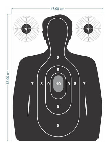 10 Alvos Silhueta Humana Papel Grosso Treino De Tiro Ao Alvo 1