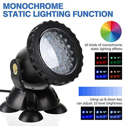 4 Luces De Estanque Con 36 Led 100% Impermeables Multicolor 3