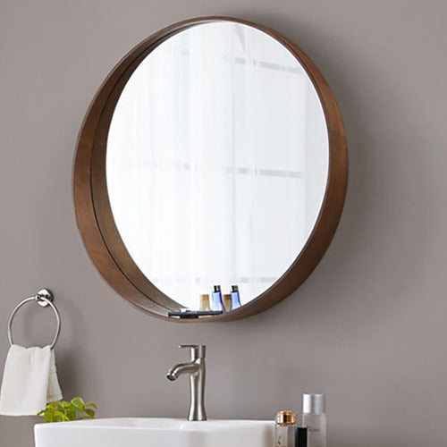 Round Wooden Frame Wall Mirror Ws-029 60 2