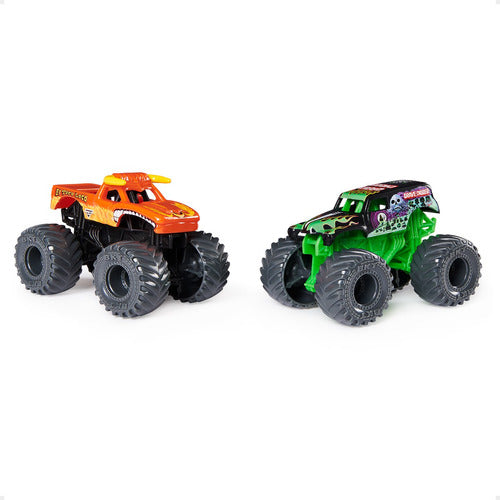 Monster Jam Set X2 Toro Loco Vs Grave Digger Pista Rampas 4