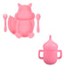 Set Silicona Bebé Plato + Cuchara + Tenedor + Vaso 4