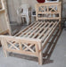 Solid Pine Greek Style Single Bed in Cross Design, 3 X 3 Legs 1