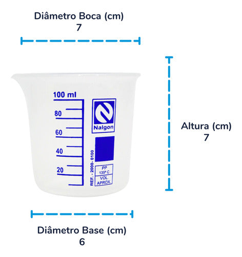 Béquer Becker De Plástico Polipropileno Forma Baixa 100ml 3