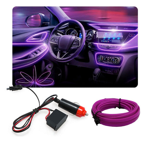 Fita Led Painel Gol G5 Luz Interna 5m Roxo 0