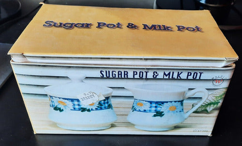 Chinese Ceramic Sugar Bowl and Creamer Set 9