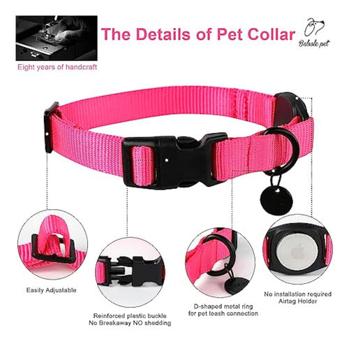 Babole Pet Airtag - Collar De Perro Rojo Rosa Para 4