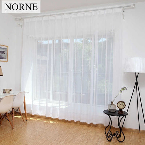 URUDECO Tela De Cortinado - Voile Fantasía - Beige 1