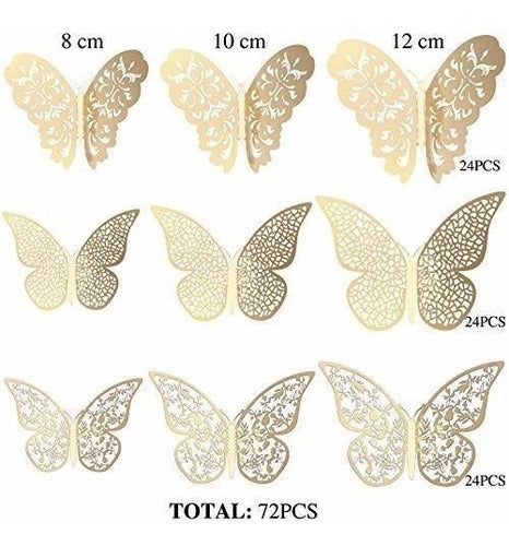 Bememo 72 Pieces 3D Butterfly Wall Stickers 3