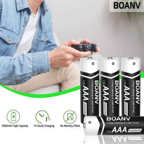 BOANV Pack of 40 AAA Alkaline Batteries, 1.5V Long-Lasting Power 3