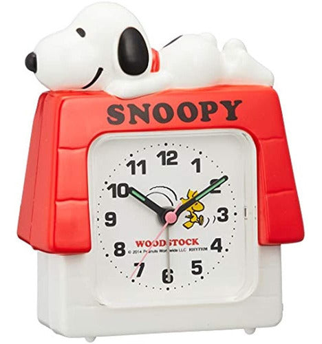 Rhythm Clock Snoopy House Alarm Clock 4SE551MS03 0