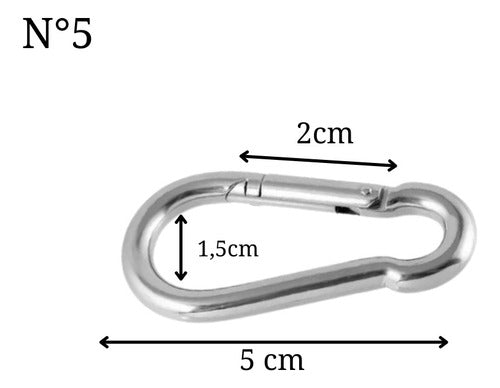 Matêzz 10 Galvanized Carabiners Locking Hook 50mm X 10 Units 2