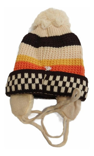 Tande Gorro Lana Infantil Invierno Oso Con Pompón Corderito Orejas 5