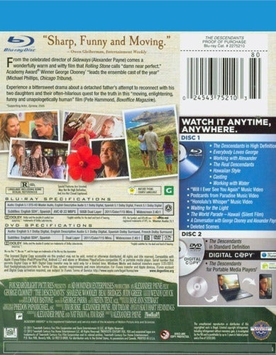 Fox Blu-ray + DVD The Descendants / Los Descendientes 1