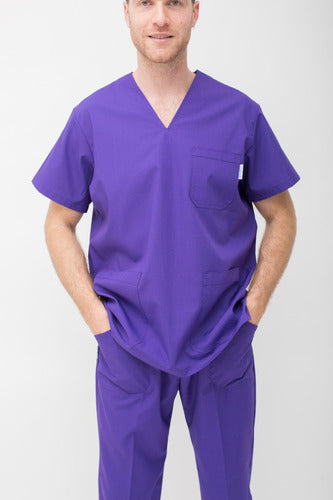 Suedy Medical Uniform V-Neck Set in Arciel Fabric 0